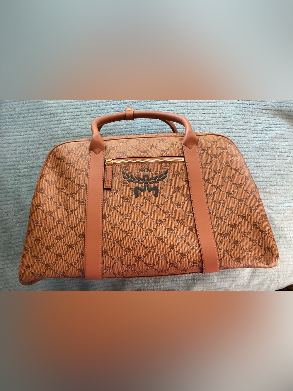 MCM Lauretos XL Ottmar Sports/Duffle/Weekender Bag in Cognac - Picture 13 of 16